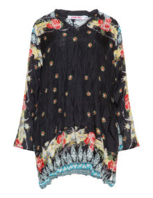 Johnny Was - Floral print crinkle tunic
