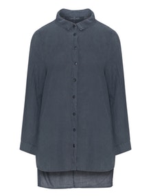 Grizas High-low linen blouse Anthracite