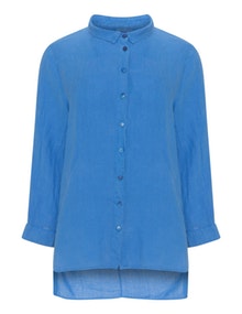 Grizas High-low linen blouse Blue
