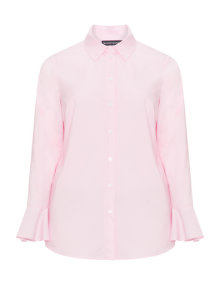 Manon Baptiste Fluted sleeve shirt Pink