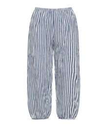 Isolde Roth Striped linen balloon trousers Blue / Ivory-White