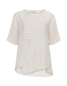 Isolde Roth Striped linen-blend tunic  Beige / Ivory-White