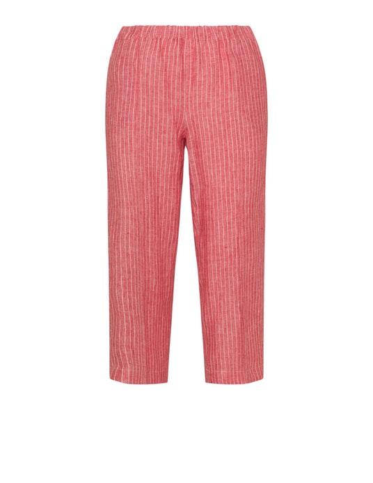 Persona Cropped linen trousers Red / White
