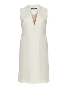 navabi Linen sleeveless jacket Ivory-White