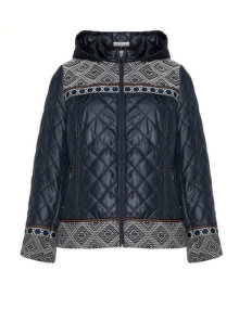 Jean Marc Philippe Quilted embroidered jacket Dark-Blue / Cream