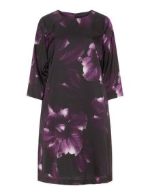 navabi Floral satin dress Purple / Black