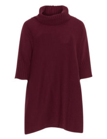 navabi Roll neck poncho Bordeaux-Red