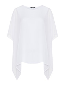 Frapp 2-in-1 chiffon and jersey top White