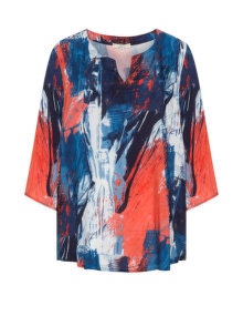 Jean Marc Philippe Paint print tunic Red / Blue