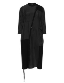 NÖR Silk and jersey mixed dress Black