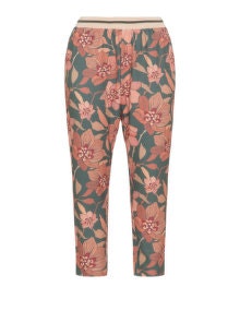 Zizzi Floral tapered trousers Khaki-Green / Multicolour