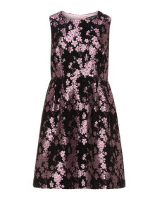 Manon Baptiste Floral textured dress Black / Pink