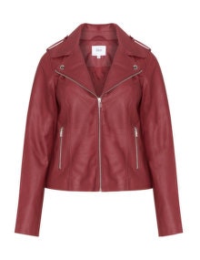 Zizzi Faux leather biker jacket Red