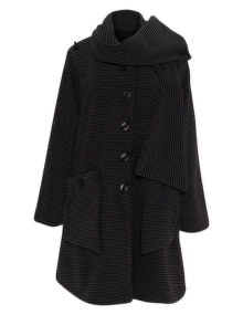 Boris Fleece coat and scarf Grey / Black