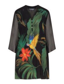 Doris Streich Tropical print blouse Green / Black
