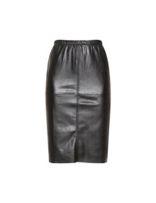 Yoek Faux leather pencil skirt  Black