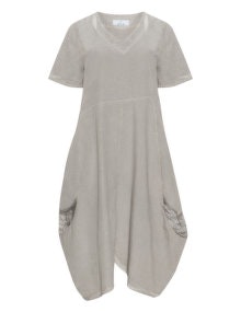 INCA Cotton dress Taupe-Grey