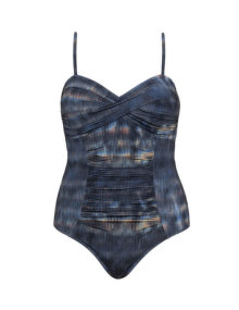 Robyn Lawley Printed cut-out one-piece swimsuit Blue / Multicolour