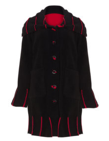Boris Fleece coat Black / Red