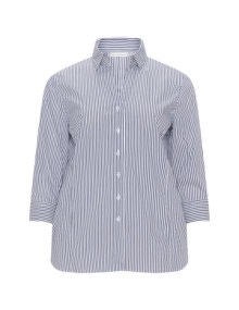 Eterna Easy-iron striped cotton shirt Dark-Blue / White