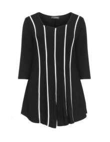 Doris Streich Long striped jersey top Black / White