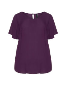 Manon Baptiste Butterfly sleeve t-shirt Purple
