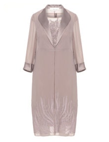 Mascara Embroidered cocktail dress, two piece Taupe-Grey