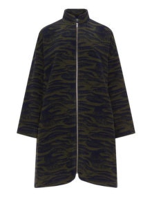 Yoona All over print coat  Khaki-Green / Dark-Blue