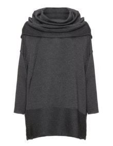Isolde Roth Turn-down collar knit jumper  Anthracite