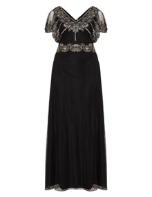 Lola Jade Beaded tulle gown Black / Gold