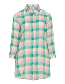 Jean Marc Philippe Flared check shirt  Green / Pink