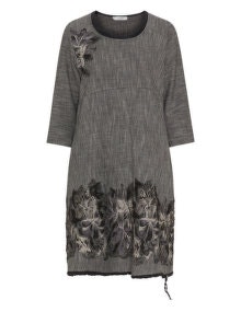 Lissmore Knee-length appliqué dress Grey / Black