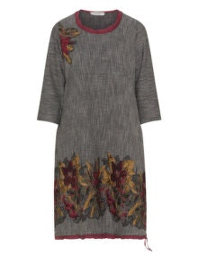Lissmore Knee-length appliqué dress Grey / Multicolour