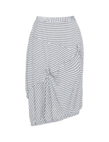 zedd plus Striped ruffled balloon skirt Dark-Blue / White