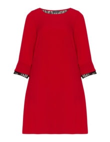 Karin Paul Lace insert A-line dress Red