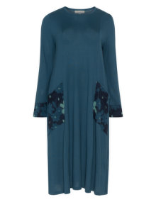 Isolde Roth Floral trim dress Petrol / Blue
