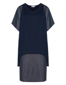 Zhenzi Chiffon overlay dress  Dark-Blue / Silver