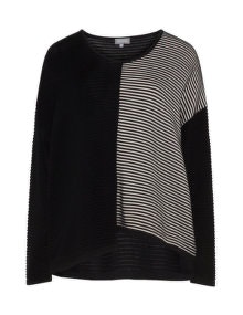 Yoona Striped textured jumper Black / Beige