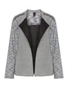 Adia Embellished open front jacket  Light-Grey / Black