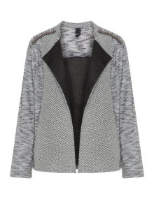 Adia Embellished open front jacket  Light-Grey / Black