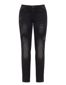 Aprico Distressed star jeans Anthracite