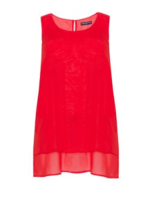 Manon Baptiste Pia layered crepe and chiffon top Red