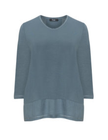 Frapp Layered jersey top Blue