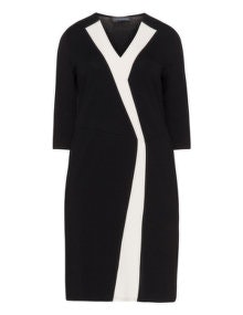 Doris Streich Colour contrast dress  Black / Cream