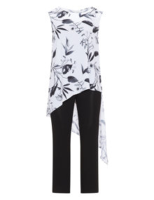 Baylis and May 2-in-1 crêpe jumpsuit Black / White