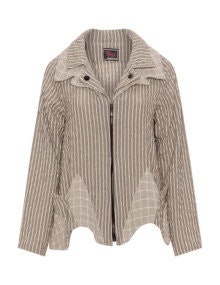 Prisa Striped cotton mix jacket Beige / White