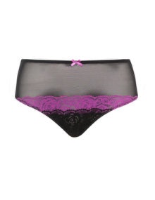 Deesse Mesh and lace knickers Black / Purple