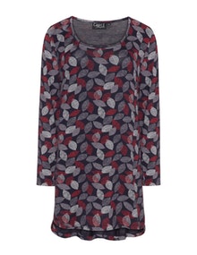 Capri All over print top  Blue / Red