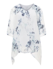 Live Unlimited London Printed tunic White / Blue