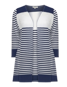 Jean Marc Philippe Striped knit cover-up Dark-Blue / White